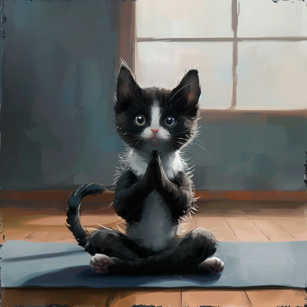 gato praticando yoga